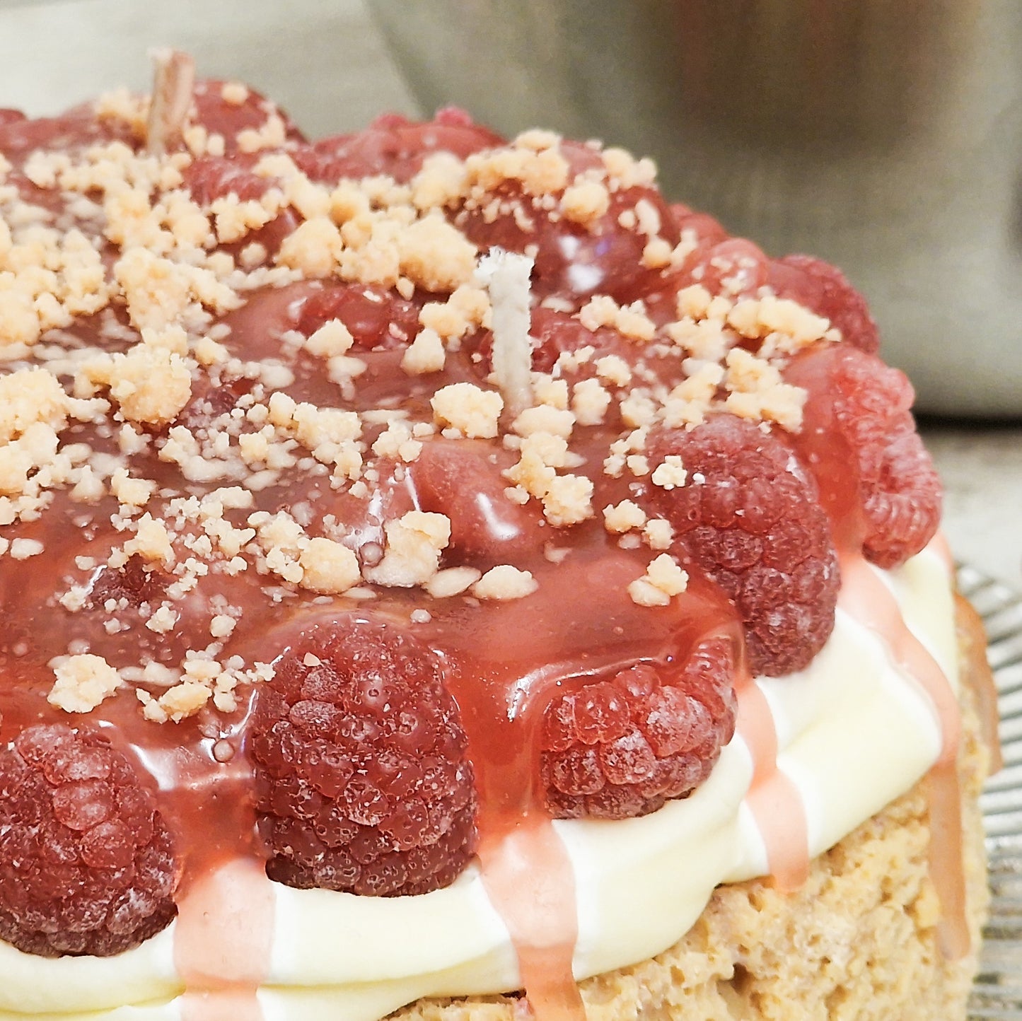 Große Himbeertorte - Handgemachte Dessertkerze