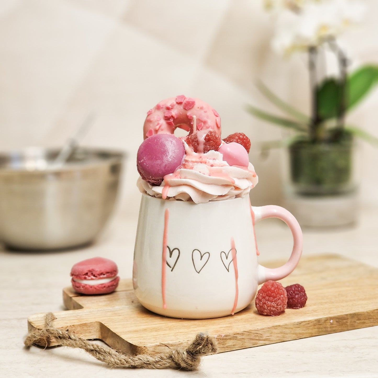 3 Hearts Kerze - Hangemacht mit Liebe