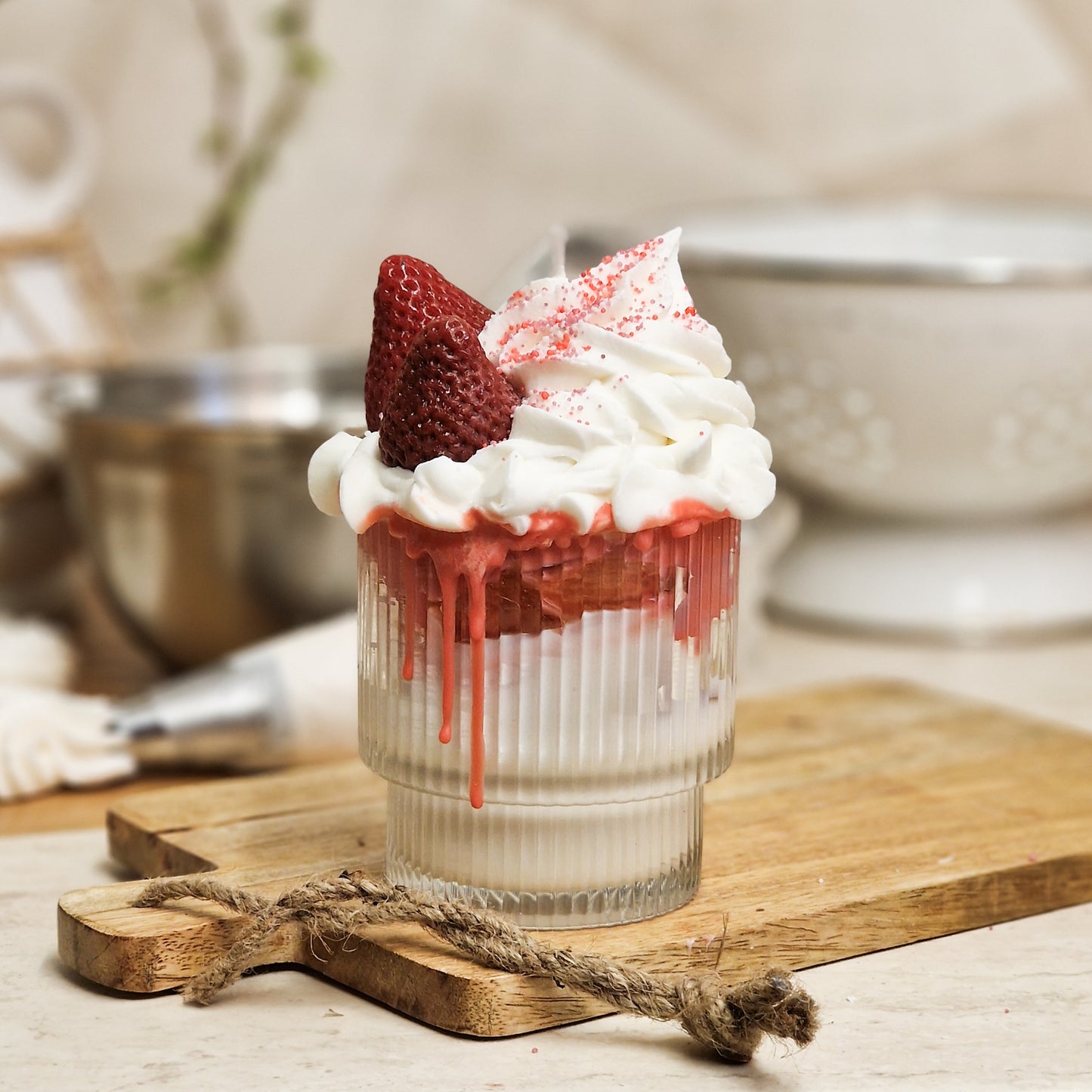 Strawberry Ice Dessert - Handgemachte Kerze