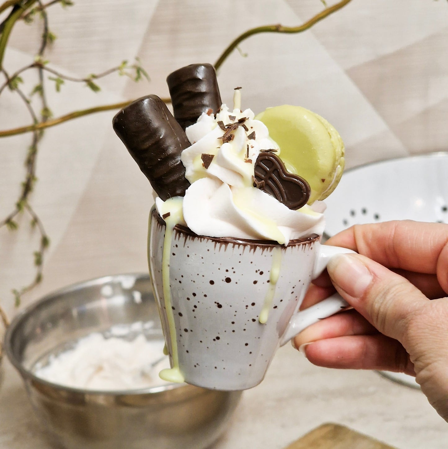 Espresso Pistachio Kerze