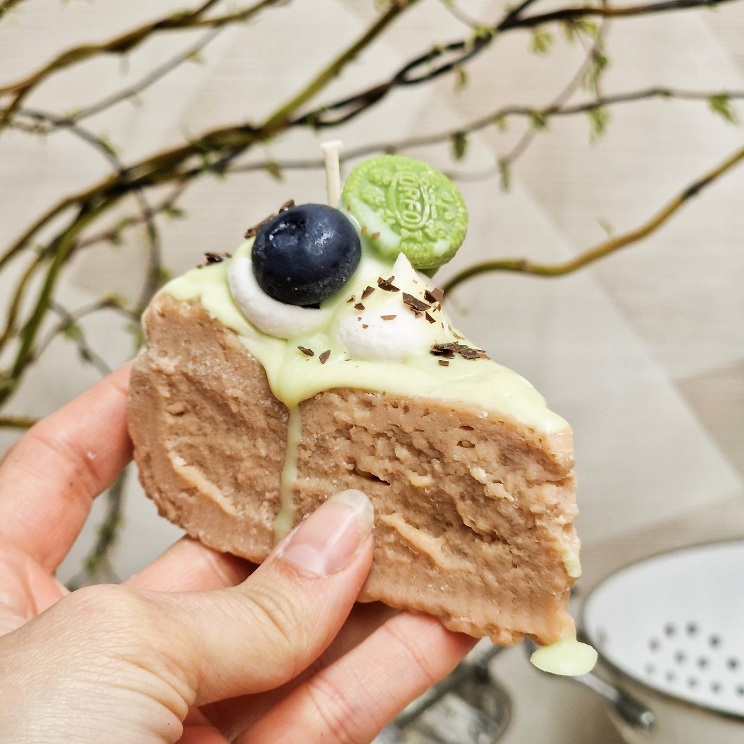 Käsekuchen Stück - duftende Kerze