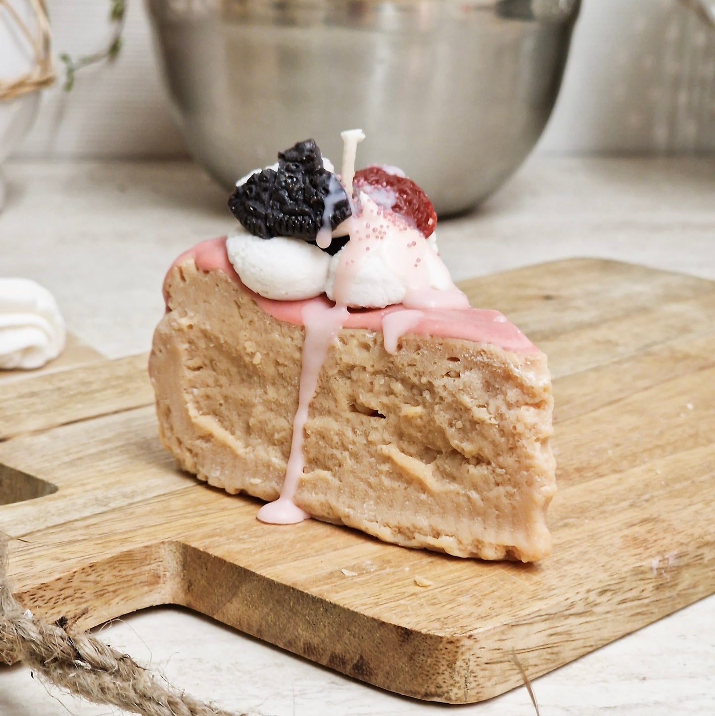Käsekuchen Stück - duftende Kerze