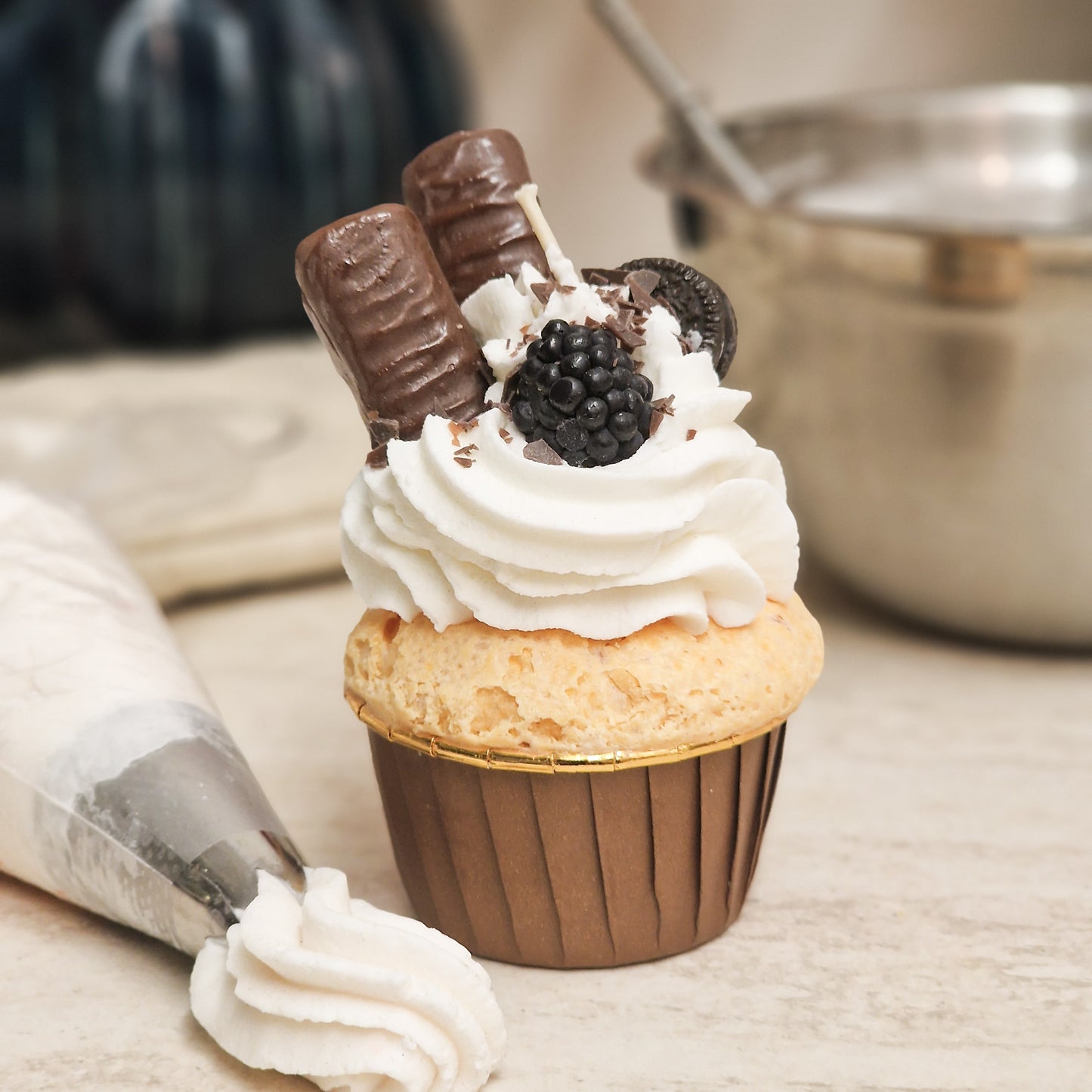 Cupcake Kerze - Blackberry