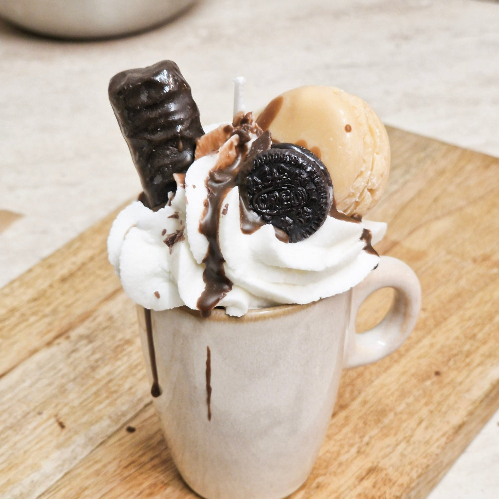 Kleine Espresso Kerze - Handgemachte Dessertkerze
