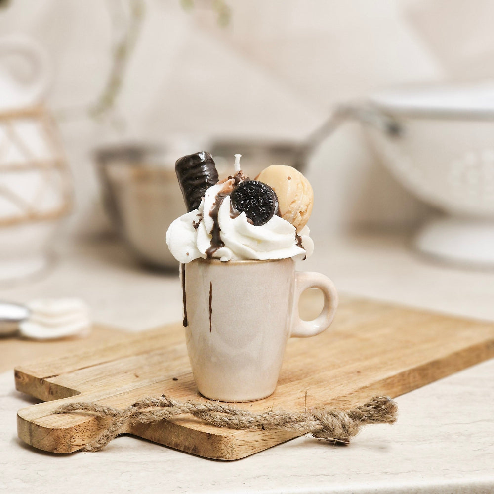 Kleine Espresso Kerze - Handgemachte Dessertkerze