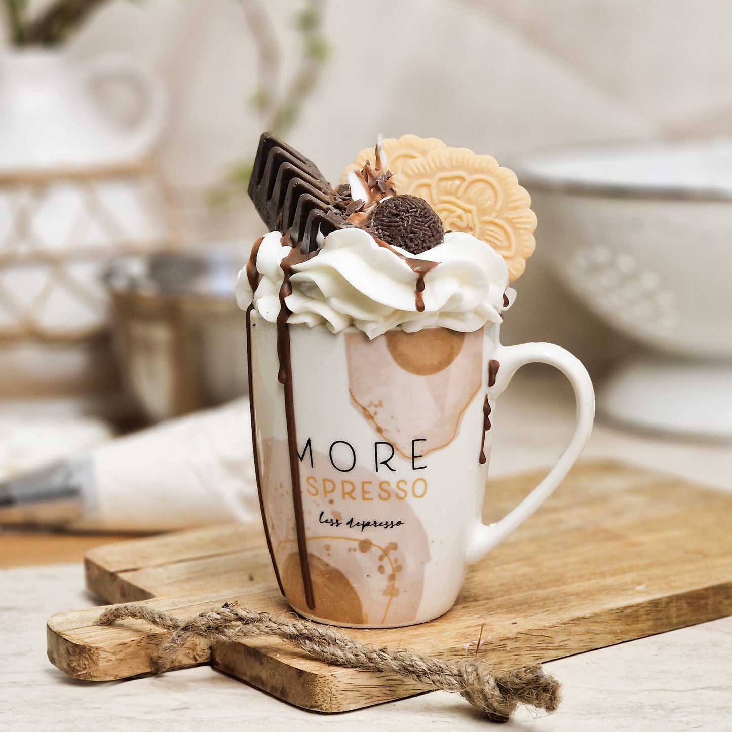 More Espresso - Handgemachte Dessertkerze