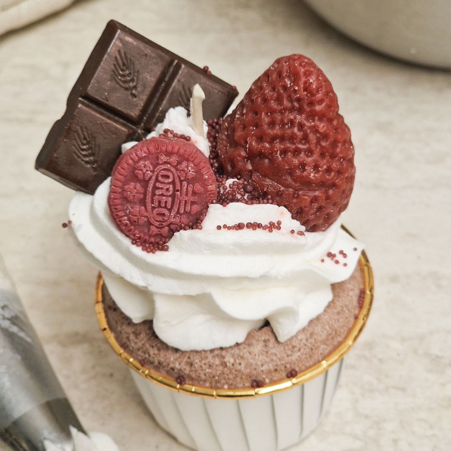 Cupcake Kerze - Strawberry