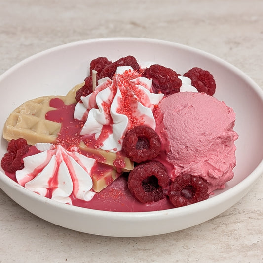 Waffeldessert Kerze